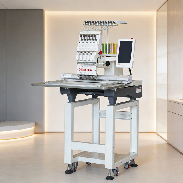 New MYSEW Single Head 12/15 Needle Computerized Automatic Industrial Embroidery Machine Desktop High Precision Custom Pattern