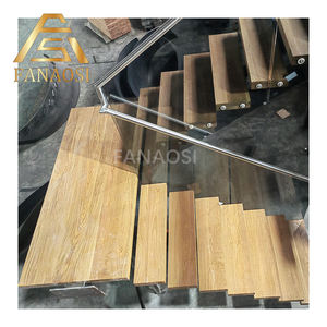 <span class=keywords><strong>Escalier</strong></span> droit à poutre centrale en pierre de quartz pour appartement moderne avec garde-corps en verre <span class=keywords><strong>ou</strong></span> en acier inoxydable - Product Image 6