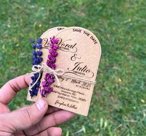 Cadeaux de fête d'anniversaire personnalisables Invitations de <span class=keywords><strong>mariage</strong></span> à la campagne Invitations de fête d'anniversaire de <span class=keywords><strong>mariage</strong></span> en bois personnalisées - Product Image 4