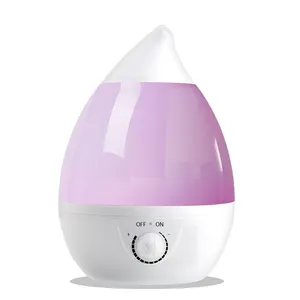 Water Drop Shape Tabletop แบบพกพา3l Cool Mist Air Humidifier LED Night Light