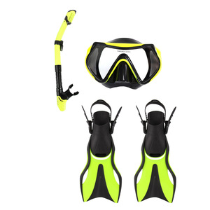 Ensemble de plongée avec masque, tuba et palmes réglables, bleu et noir, pour adultes et adolescents, taille M, ajustement régulier, matériau TPR - Product Image 5