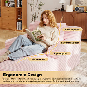 Sofá Cama Individual Extra Grande Reclinable de Terciopelo, Envasado al Vacío, Sin Ensamblaje, para Dormitorio, Sala de Estar y Uso en Exteriores - Product Image 4