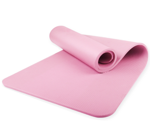 Ensemble de tapis de yoga NBR léger et portable rose noir en option pour l'exercice en plein air - Product Image 1