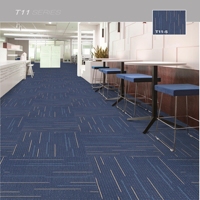 Schwarz-Weiße Linien Kommerzielle Bestseller Günstige PP und PVC 50*50cm Büro-Teppichfliesen