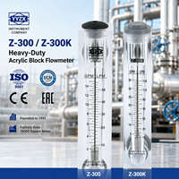 Débitmètre à montage sur panneau série KIO Z-300/Z-300K, bloc en acrylique massif, débitmètre à section variable avec raccords en acier inoxydable 304