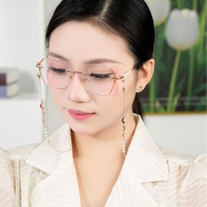 Lunettes photochromiques sans monture J408 anti-lumière bleue pour femmes, en alliage de cuivre, verres PC à changement de couleur, pour myopes - Product Image 1