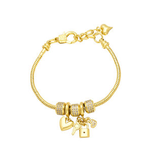 LOVE <span class=keywords><strong>DIOS</strong></span> DIY pulseras de joyerí<span class=keywords><strong>a</strong></span> Popular esmalte encanto y concha CADENA DE Metal brazaletes chapados en oro con múltiples dijes - Product Image 2