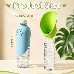 Silicone Dog <b>Water</b> Bowl Universal Portable Pet <b>Water</b> <b>Bottle</b> Adapter for Travel Walking Camping Outdoor - Product Image 3
