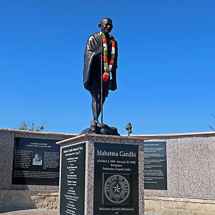 Decoração do jardim famoso líder nacional Indiano gandhi estátua de bronze para venda