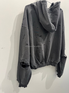 Fabricante de Ropa Urbana de Diseño, Sudaderas con Capucha de Felpa Francesa Gruesa de Algodón para Hombre, Impresión de Logotipo Personalizado, Sudadera Vintage Lavada al Ácido - Product Image 3