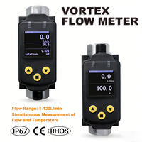 VOLKE FXH02 Vente directe usine OEM Capteur de débit numérique miniature pour eau, liquide et huile à effet vortex avec écran TFT +/-2%