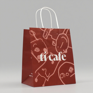 Bolsas de <span class=keywords><strong>Papel</strong></span> Kraft Reciclables con Logotipo Personalizado para Restaurante, Cafetería, Panadería, Entrega de Comida para Llevar, Empaque para Comida para Llevar - Product Image 2