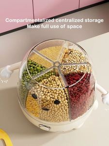 Rectangle Plastic Food <b>Containers</b> for Rotating Bulk Cereal Grain Airtight Rice Dispenser - Product Image 2