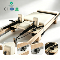 Contron Sports Luxury Wood Reformer Lipat Tempat Tidur Pilates Panjang 2420mm Peralatan Yoga Profesional Apartemen Kecil Studio Kesehatan