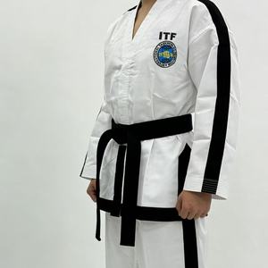 <span class=keywords><strong>Uniforme</strong></span> de <span class=keywords><strong>Taekwondo</strong></span> ITF Quteng, Ligero, con Cinturón Negro, para Entrenamiento, Unisex - Product Image 5
