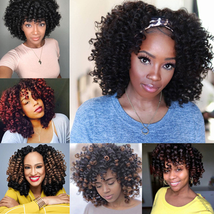 Alileader 8 "ngắn Bob tổng hợp chịu nhiệt sợi jamaican trả lại Crochet Bím Tóc mở rộng tóc Jumpy Wand Curl Crochet tóc - Product Image 6