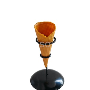 Simulation Ice Cream Crispy Cone Model Realistic Waffle Hollow Fake Food Photo Prop Display Decoration Dessert Shop Pvc Plastic - Product Image 1