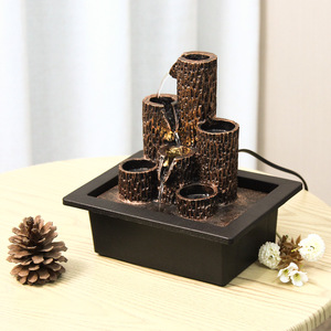 น้ำพุตั้งโต๊ะงานฝีมือชุนซาน ทำจากเรซิ่น พร้อมไฟส่องหลัง ตกแต่งสำนักงานตามหลักฮวงจุ้ย รูปทรงสี่เหลี่ยมผืนผ้า ใช้ไฟฟ้า - Product Image 2