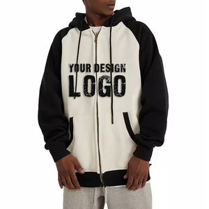 Sweat-shirts pour hommes à capuche décontractés de style streetwear, couleur contrastée, épaules tombantes, fermeture éclair intégrale, nouveau design, sweat-shirts pour hommes surdimensionnés à capuche intégrale - Product Image 6