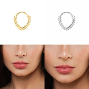 ROXI S925 Argent Sterling, Anneau de nez et Boucles d'oreilles créoles en forme d'œuf avec zircon pour femme, Or 18K - Product Image 4
