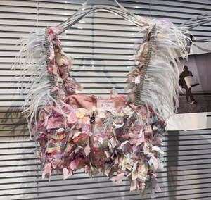 OUDINA Modisches bedrucktes 3D-Muster ärmelloses Damenrock-Set, Crop-Top und Minirock, sexy zweiteiliges Set - Product Image 4