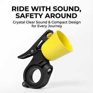 Sonnette de vélo en plastique jaune/bleu/rose pour guidon de 22,2 à 31,8 mm, étanche, pour sports de plein air, cyclisme, vélo de route, VTT - Product Image 1
