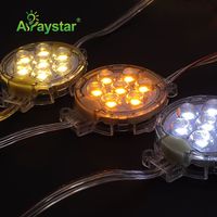 Fuente de luz LED RGB de 1W y 40mm de diámetro para decoración de fachadas al aire libre, DMX512 pixel, resistente al agua