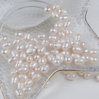 Vente directe d'usine, perles d'eau douce en vrac de couleur naturelle, blanc rose, 7-8 mm, forme de riz
