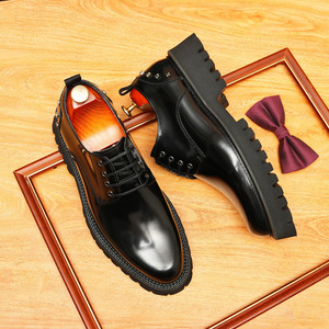 Haut de gamme sur mesure nouvelle plate-forme de robe formelle d'affaires chaussures de mariage pour hommes en cuir véritable à bout rond - Product Image 3