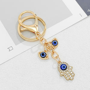 Porte-clés brillant en strass, motif goutte d'eau et œil protecteur, pour clés de voiture, ornement de sac, vente en gros - Product Image 4