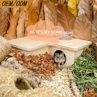 Rumah Hamster Multi-ruang Labirin-Tempat Berlindung Banyak Ruangan & Mainan Menjelajah Terowongan Kandang Rumah Kayu untuk Hamster Gerbil Tikus Lemmings