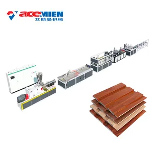 Garis produksi komposit plastik kayu, mesin pembuat ekstruder profil penghias pvc kayu