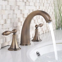 Robinet de lavabo à poser sur le comptoir, 3 trous, mitigeur à double levier, 2 poignées doubles