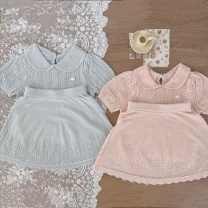 Conjunto <span class=keywords><strong>de</strong></span> Dos Piezas <span class=keywords><strong>de</strong></span> Punto <span class=keywords><strong>para</strong></span> Bebé, Top <span class=keywords><strong>de</strong></span> Manga Corta con <span class=keywords><strong>Cuello</strong></span> Redondo y Falda, Ropa <span class=keywords><strong>de</strong></span> Punto Suave y Transpirable <span class=keywords><strong>para</strong></span> Niña - Product Image 2