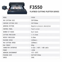 F3550 Automatischer Flachbett-Schneideplotter mit Vakuumadsorption und Doppelköpfen für Etiketten, Aufkleber, Geschenkboxen, Einladungskarten 350x500mm
