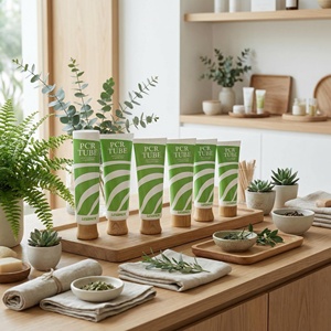 Tubes cosmétiques écologiques en PCR recyclé, tubes en plastique vides avec bouchon à vis en <span class=keywords><strong>bambou</strong></span> pour les soins de la peau, impression de logo personnalisée - Product Image 6