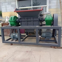 Broyeur de métaux ferreux, machine à broyer les déchets, broyeur à double arbre pour les déchets plastiques