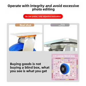 भारी शुल्क मूक नीले 6 इंच कैस्टर व्हील बैरो हैंडकार्ट छोटे ट्रॉली लोड-असर दिशात्मक - Product Image 5