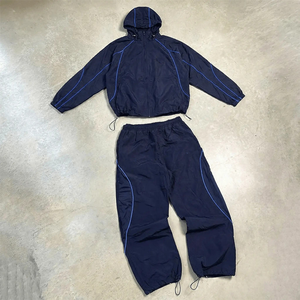 Ensemble <span class=keywords><strong>de</strong></span> survêtement imperméable coupe-vent pour <span class=keywords><strong>homme</strong></span> avec cordons, motif personnalisé, nylon et élasthanne, ensemble <span class=keywords><strong>de</strong></span> vêtements <span class=keywords><strong>de</strong></span> sport zippé, survêtement d'automne - Product Image 3