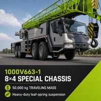 Grue de levage de chantier à contrepoids intégral 23,5 tonnes 100 tonnes 8x4 2023 pour les entrepreneurs en travaux d'infrastructure