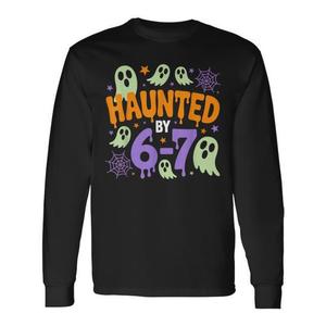Haunted By 6-7 Camiseta de manga larga de Halloween con diseño de disfraz de meme - Product Image 1