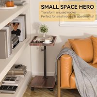 Soporte en Forma de C con Altura Ajustable 360° ° Mesa Auxiliar Giratoria para TV con Ruedas para Espacios Pequeños, Mesa de Centro para Sofá, Silla de Noche