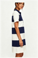 Robe Polo Piqué Rayée pour Femme, Manches Courtes, Col, Blocs de Couleurs, Mini-Robe Décontractée pour le Golf et les Vacances, Vente en Gros, Logo Personnalisé