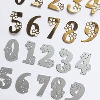Numéros arabes bricolage artisanat fait à la main carte papier décor gaufrage modèle Scrapbooking métal matrices de découpe pochoirs