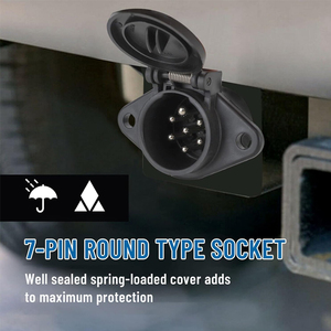 Adaptateur de prise de remorque européenne robuste 24V Type N 7 broches en nylon argenté pour voiture, Heyue A13RS, pour véhicules à hayon, bateaux et camions - Product Image 3