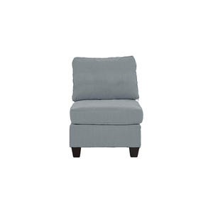 DB Home Office Luxury Armless <b>Chair</b> with Extendable Wooden Legs Grey <b>Linen</b>-Like Fabric Single 1pc Cushion for Living Room Furnit - Product Image 2