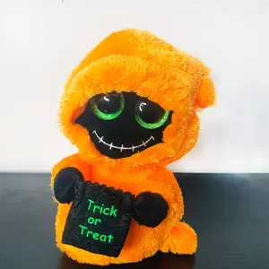Mainan boneka kustom lucu mata besar boneka hewan mewah mainan macan tutul lembut