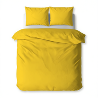 Ensemble de housse de couette 100% coton jaune UK King 230x220cm