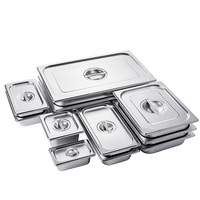 Handels übliche Edelstahl-Dampf tisch pfanne 1/1 Größe Tief anpassbare Abmessungen Langlebiger Lebensmittel wärmer Hospitality Food