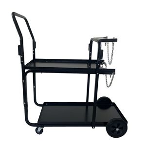 Welding Machine Cart Double Layer Steel Mobile <b>Tool</b> <b>Trolley</b> Industrial Black Four Wheel 1040x500x1100 - Product Image 4